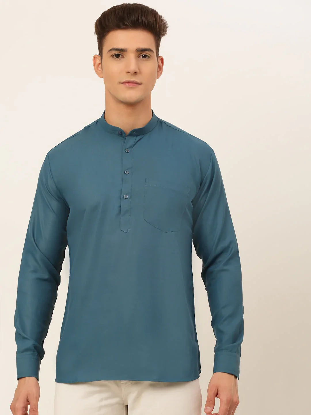 DesiQlo Men Kurta Only - Green - KO_677Teal_S