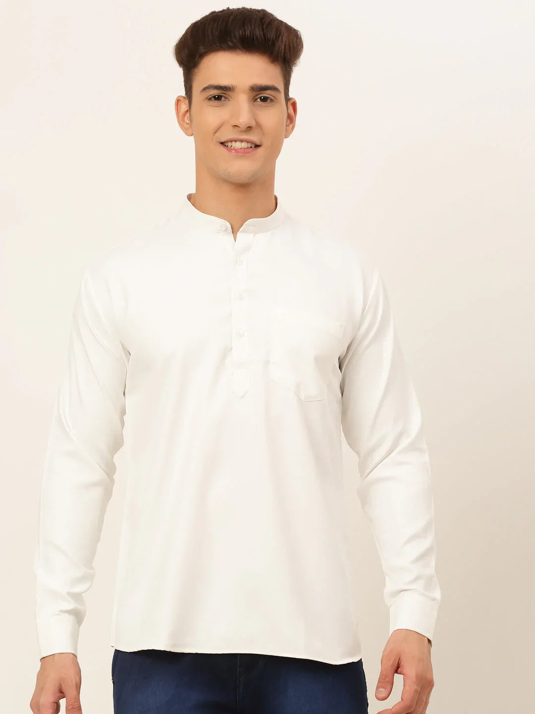 DesiQlo Men Kurta Only - White - KO_677White_S