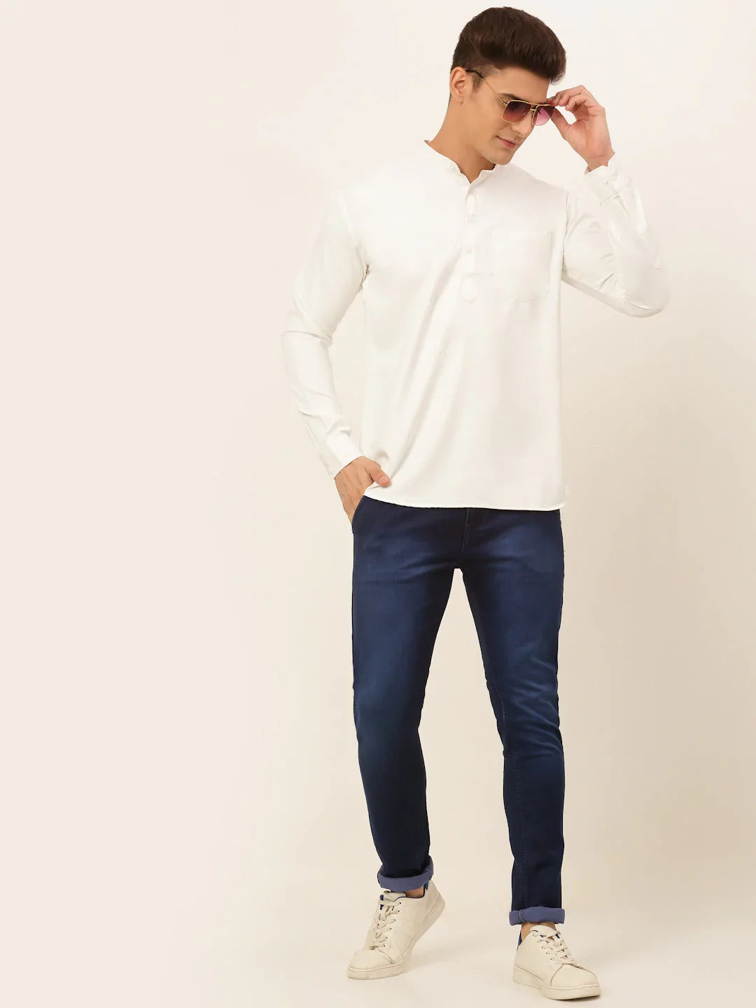 DesiQlo Men Kurta Only - White - KO_677White_S