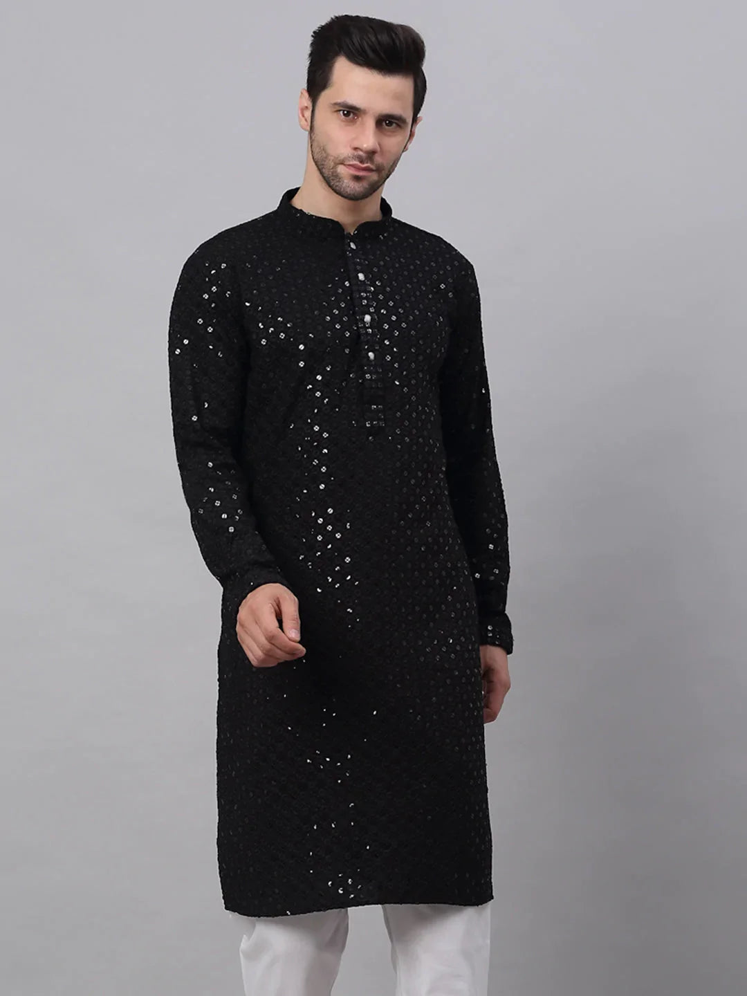 DesiQlo Men Kurta Only - Black - KO_678Black_S