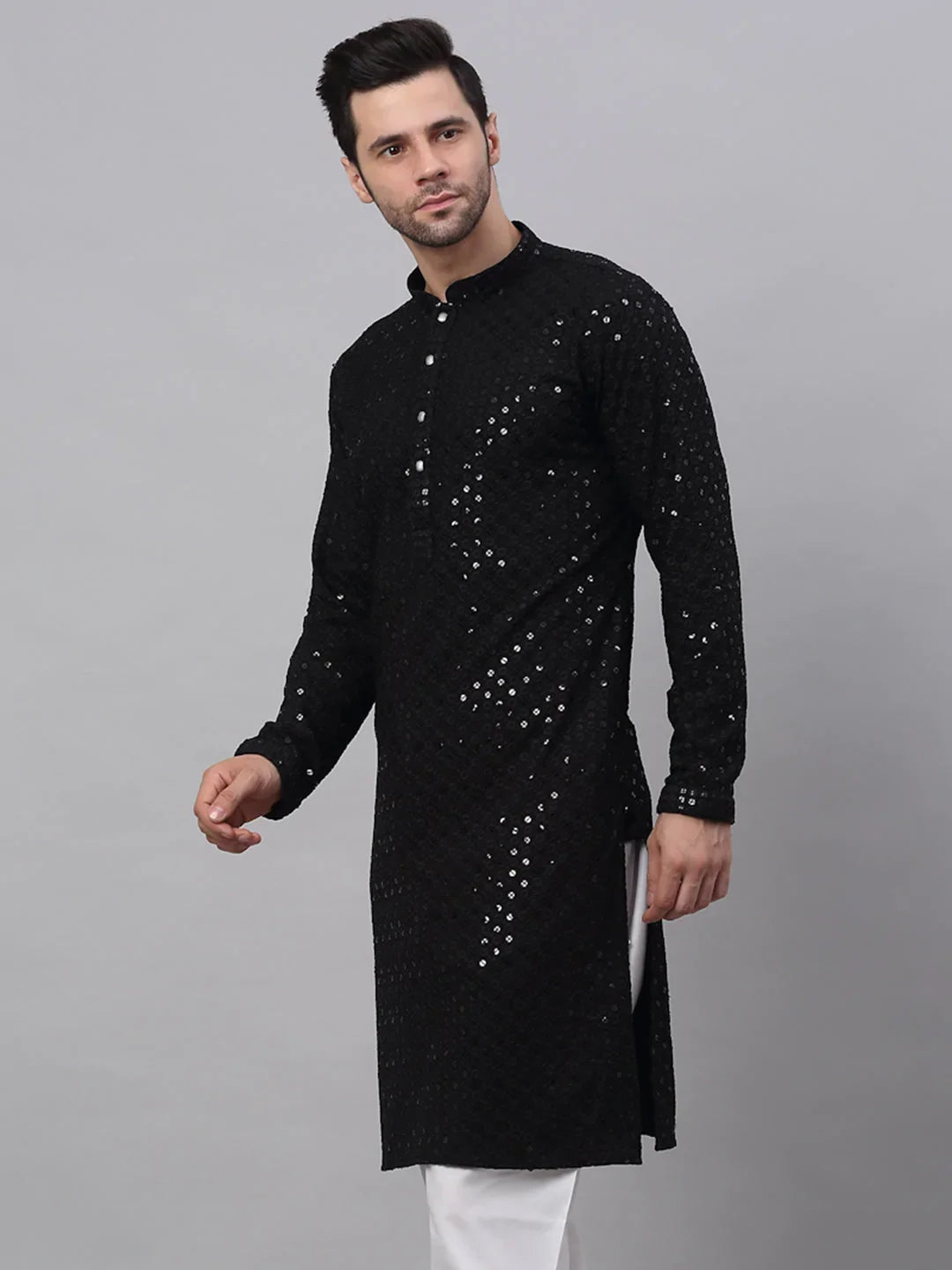 DesiQlo Men Kurta Only - Black - KO_678Black_S