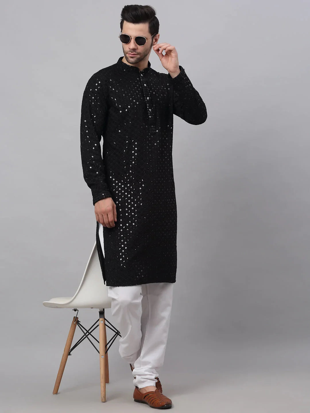DesiQlo Men Kurta Only - Black - KO_678Black_S