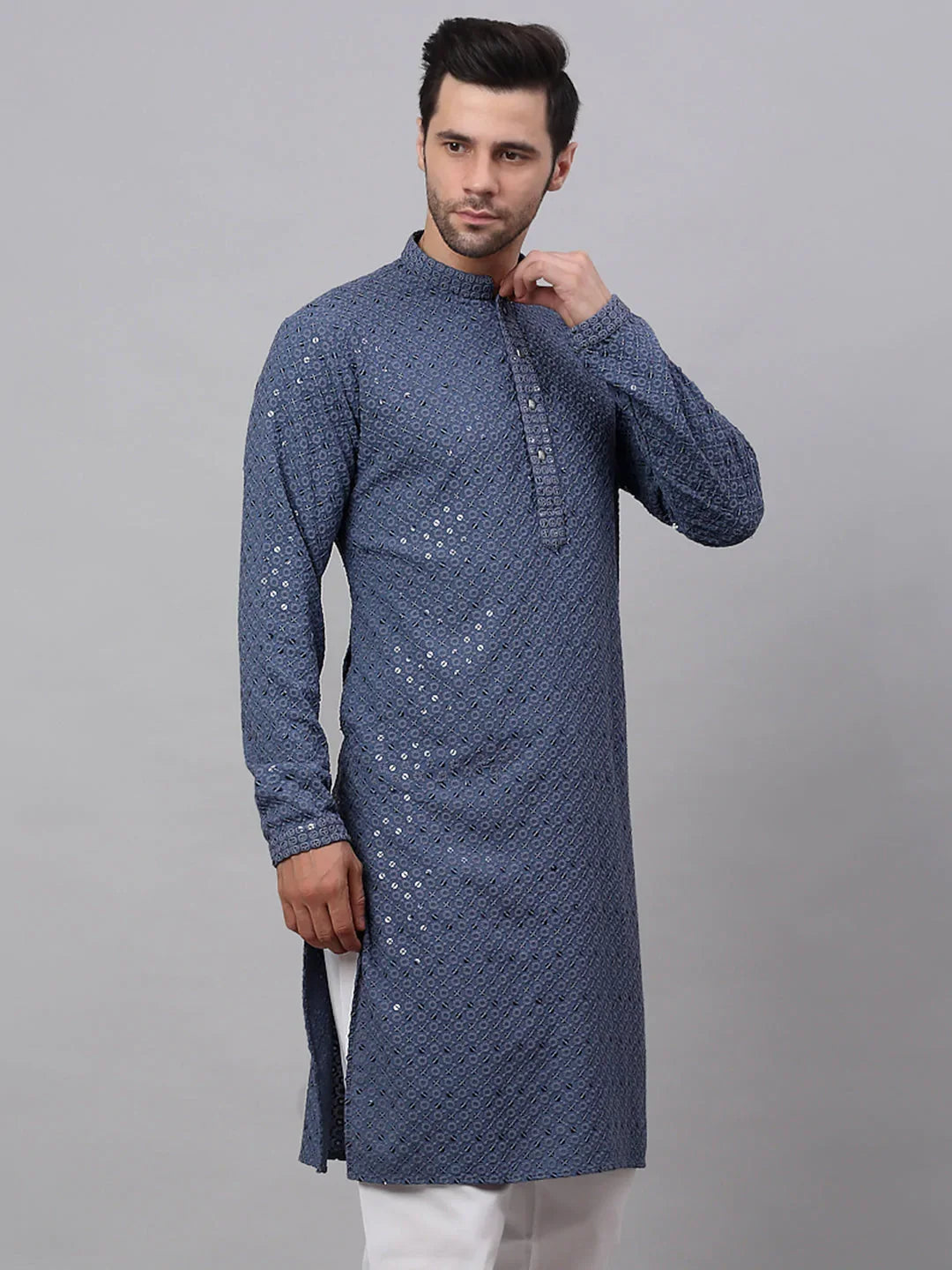 DesiQlo Men Kurta Only - Grey - KO_678Grey_S