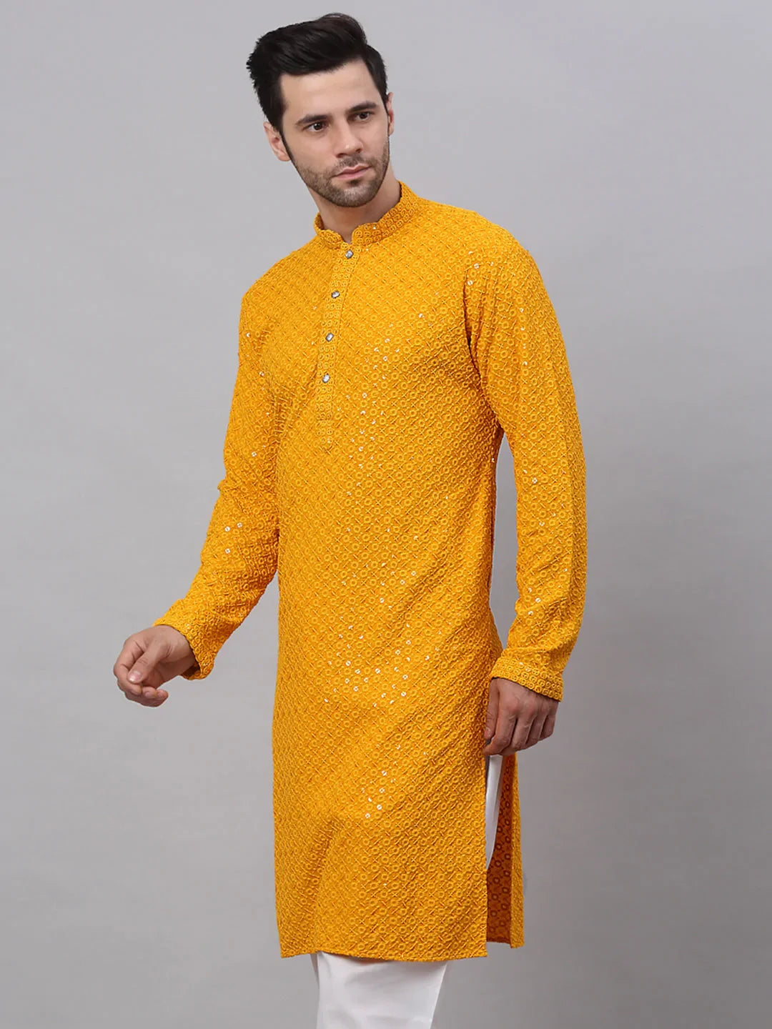 DesiQlo Men Kurta Only - Yellow - KO_678Mustard_S