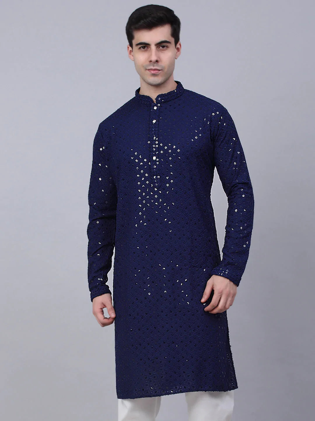 DesiQlo Men Kurta Only - Blue - KO_678Navy_S