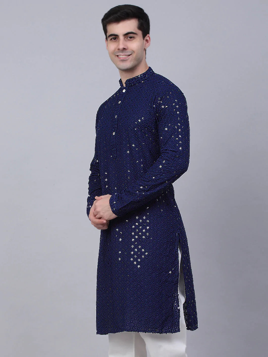 DesiQlo Men Kurta Only - Blue - KO_678Navy_S