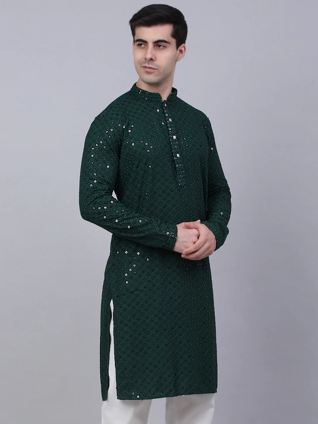 DesiQlo Men Kurta Only - Green - KO_678Olive_S