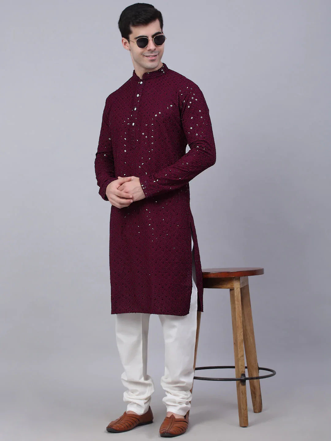 DesiQlo Men Kurta Only - Purple - KO_678Purple_S
