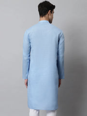 Men's Light blue Cotton Striped Kurtas ( KO 679Light-Blue )-KO-679
