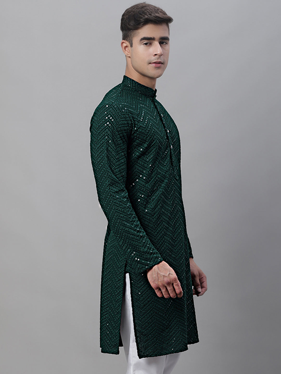 Olive Green Mens Kurta: Cotton Indian Kurta for Men
