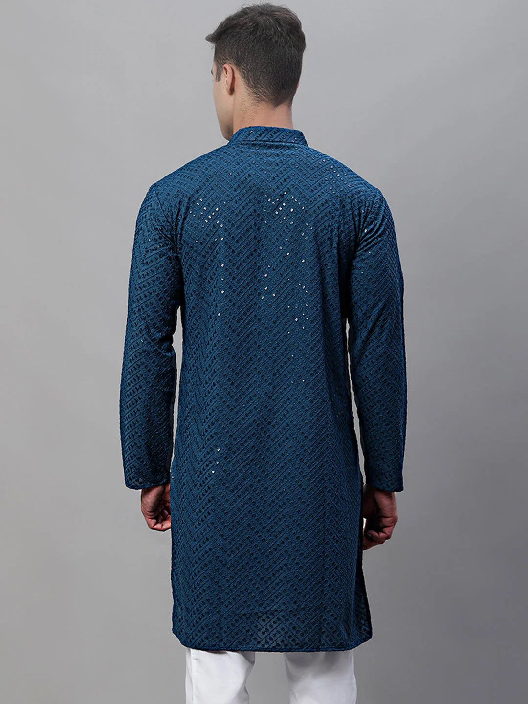 Peacock Blue Mens Kurta: Stylish Indian Kurta for Men