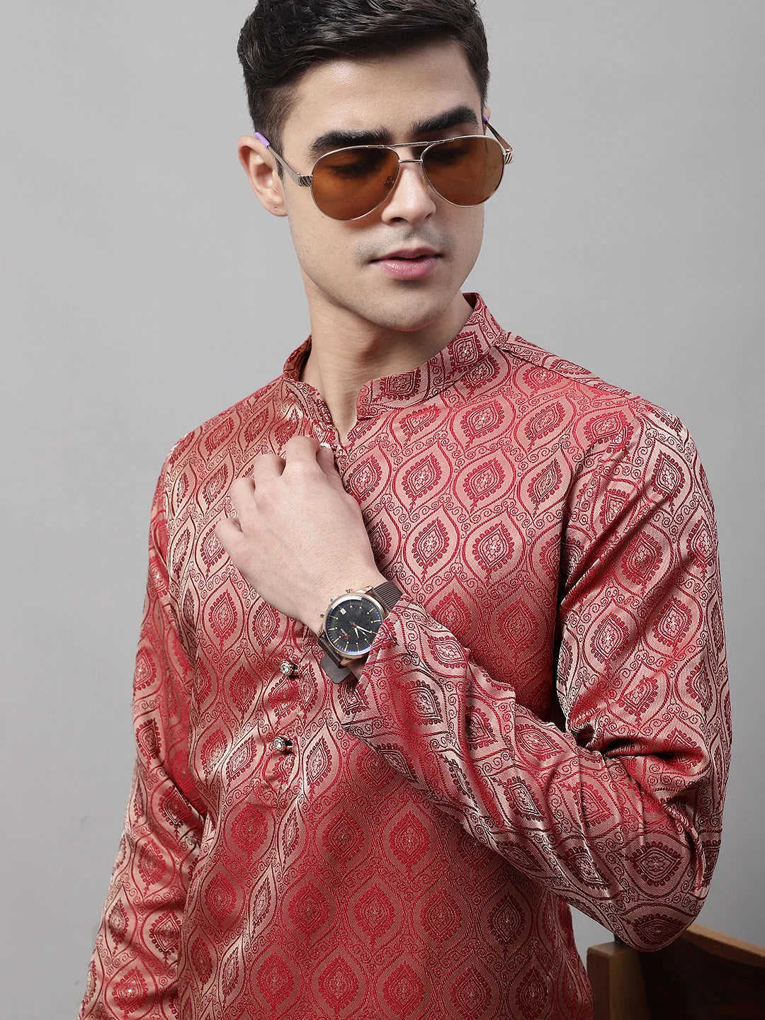 Maroon Cotton Men's Kurta: Stylish Indian Kurta for Men