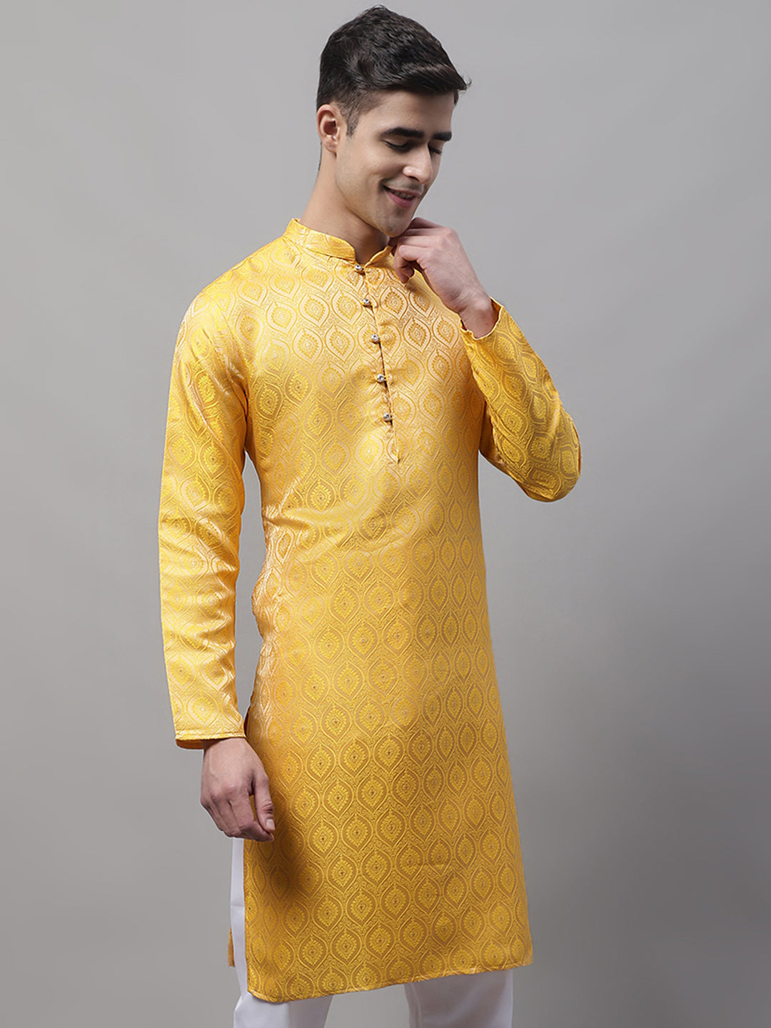 Yellow Cotton Men's Kurta: Indian Wedding Kurta for Men