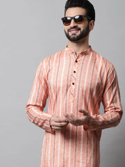 Men Coral Geomatric Printed Kurtas-KO-685