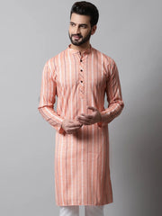 Men Coral Geomatric Printed Kurtas-KO-685