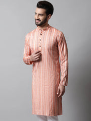 Men Coral Geomatric Printed Kurtas-KO-685