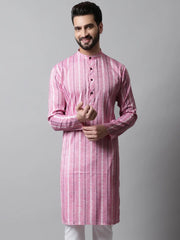 Men Pink Geomatric Printed Kurtas-KO-685