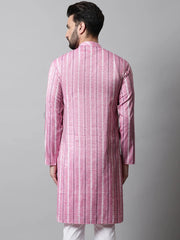 Men Pink Geomatric Printed Kurtas-KO-685