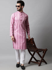 Men Pink Geomatric Printed Kurtas-KO-685