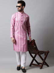 Men Pink Geomatric Printed Kurtas-KO-685