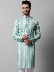 Men Sky Blue Geomatric Printed Kurtas-KO-685
