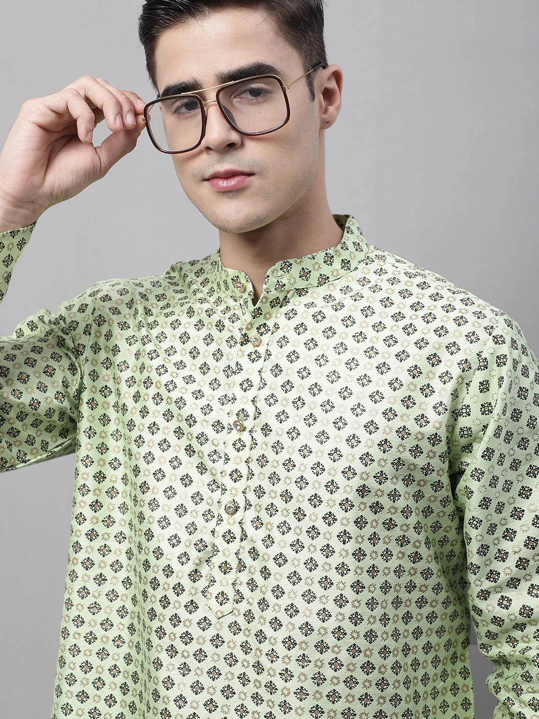 Pista Green Indian Kurta for Men | Men's Kurta Online Shop
