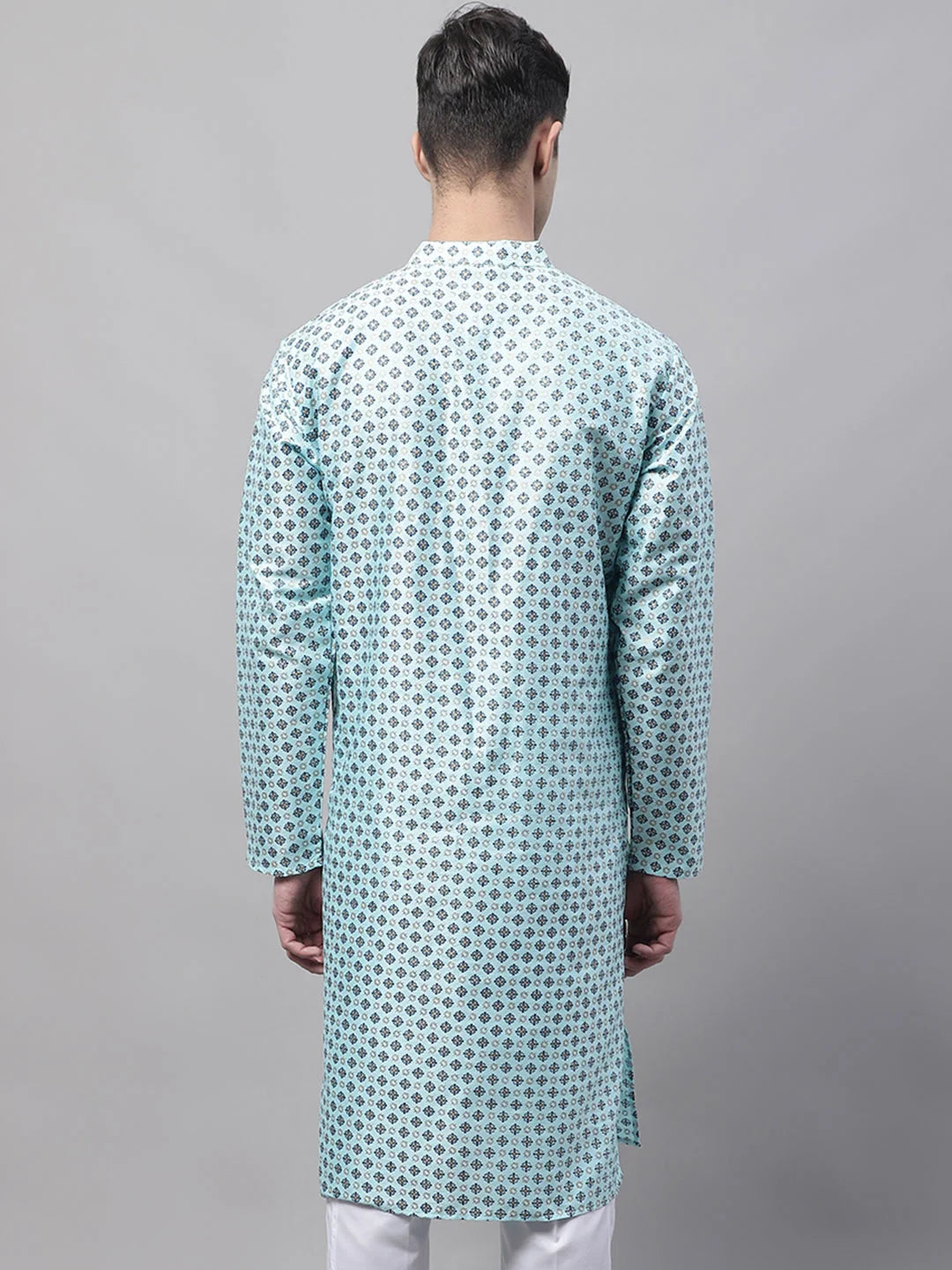 Sky Blue Indian Kurta for Men | Men's Cotton Kurta Online