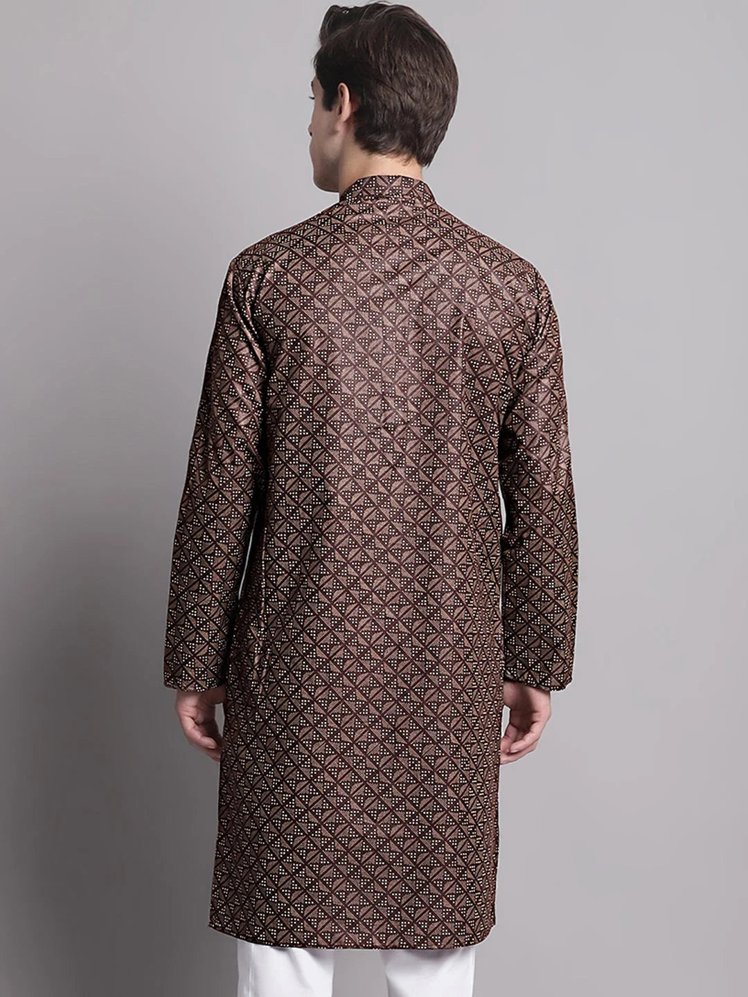 Coffee Brown Printed Mens Kurta - Shop Indian Kurta for Men