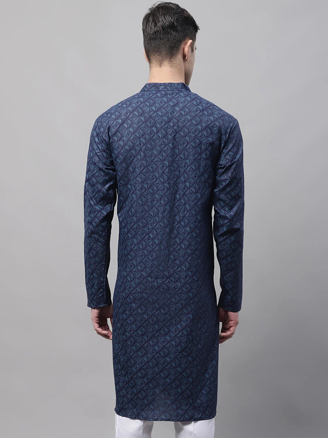 Navy Blue Cotton Kurta for Men | Indian Kurta Styles Online