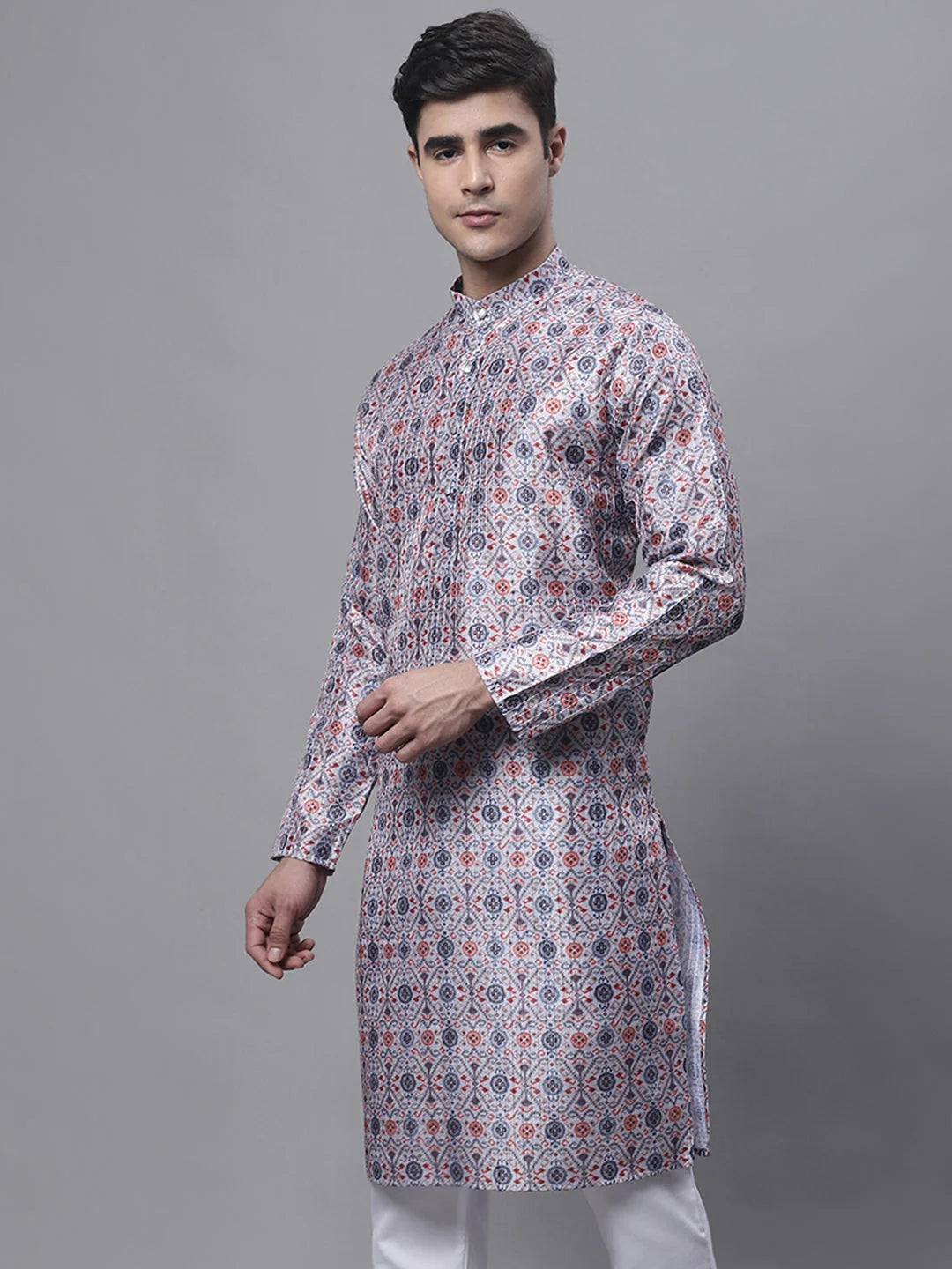 Men's Blue Digital Printed Kurta - Short Kurta for Men