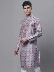 Men's Blue Digital Printed Kurtas-KO-691