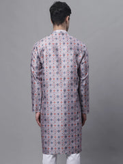 Men's Blue Digital Printed Kurtas-KO-691
