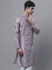 Men's Blue Digital Printed Kurtas-KO-691