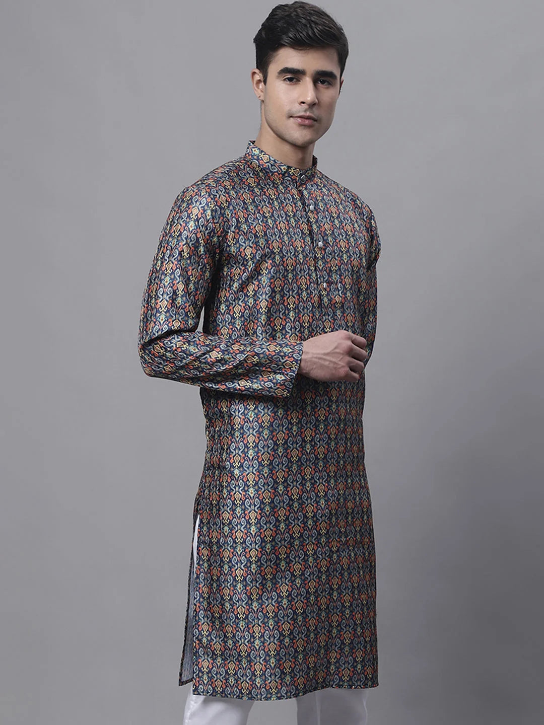 Navy Digital Printed Kurta - Mens Kurta Collection Online