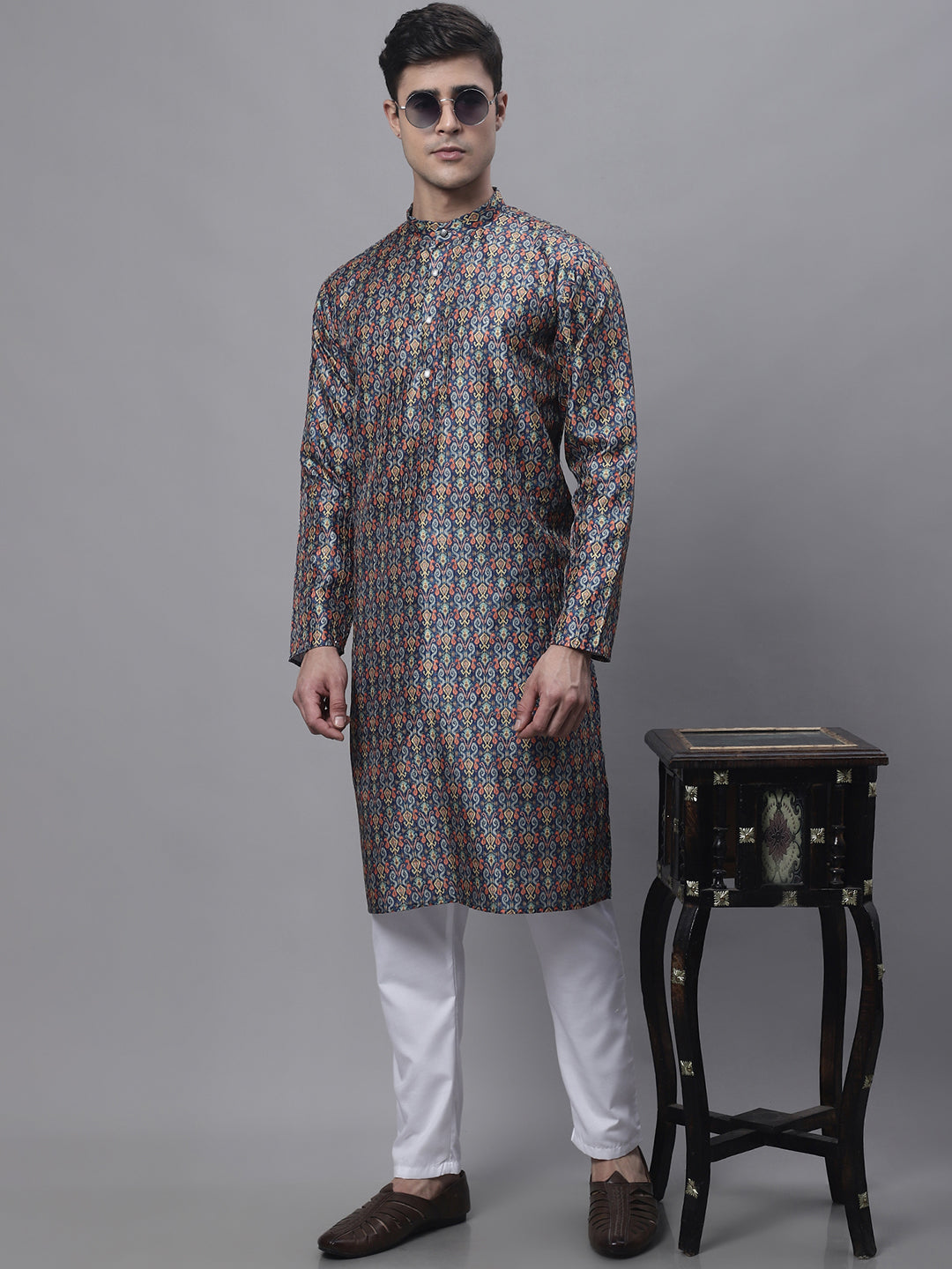 Navy Digital Printed Kurta - Mens Kurta Collection Online