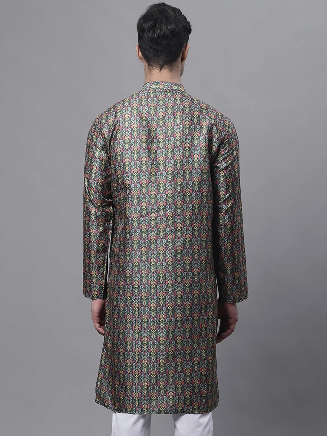 Olive Green Digital Printed Kurta - Mens Kurta Fashion