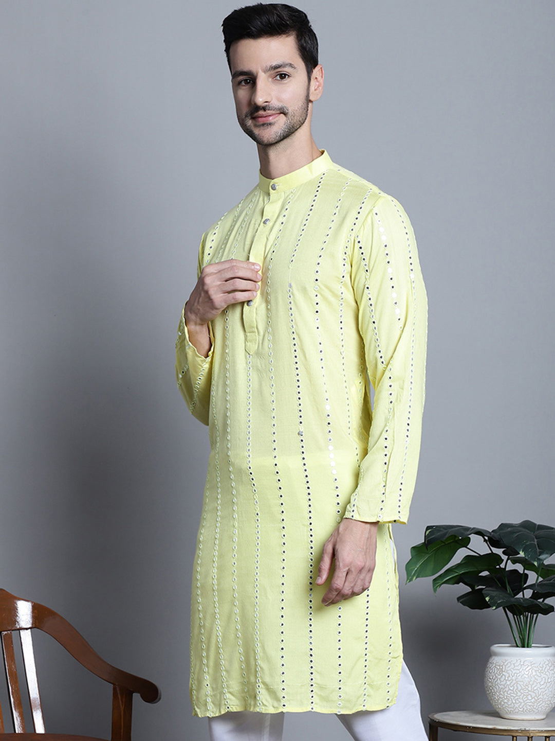 Mirror Work Men's Kurta | Indian Kurta for Men