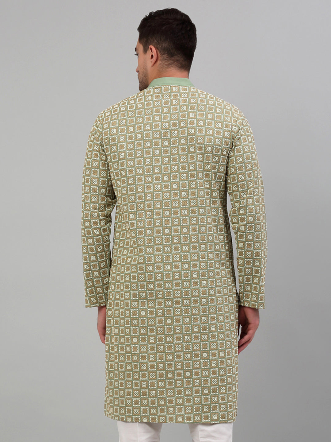 DesiQlo Men Embroidered Kurta Only - Green - KO_699Green_S