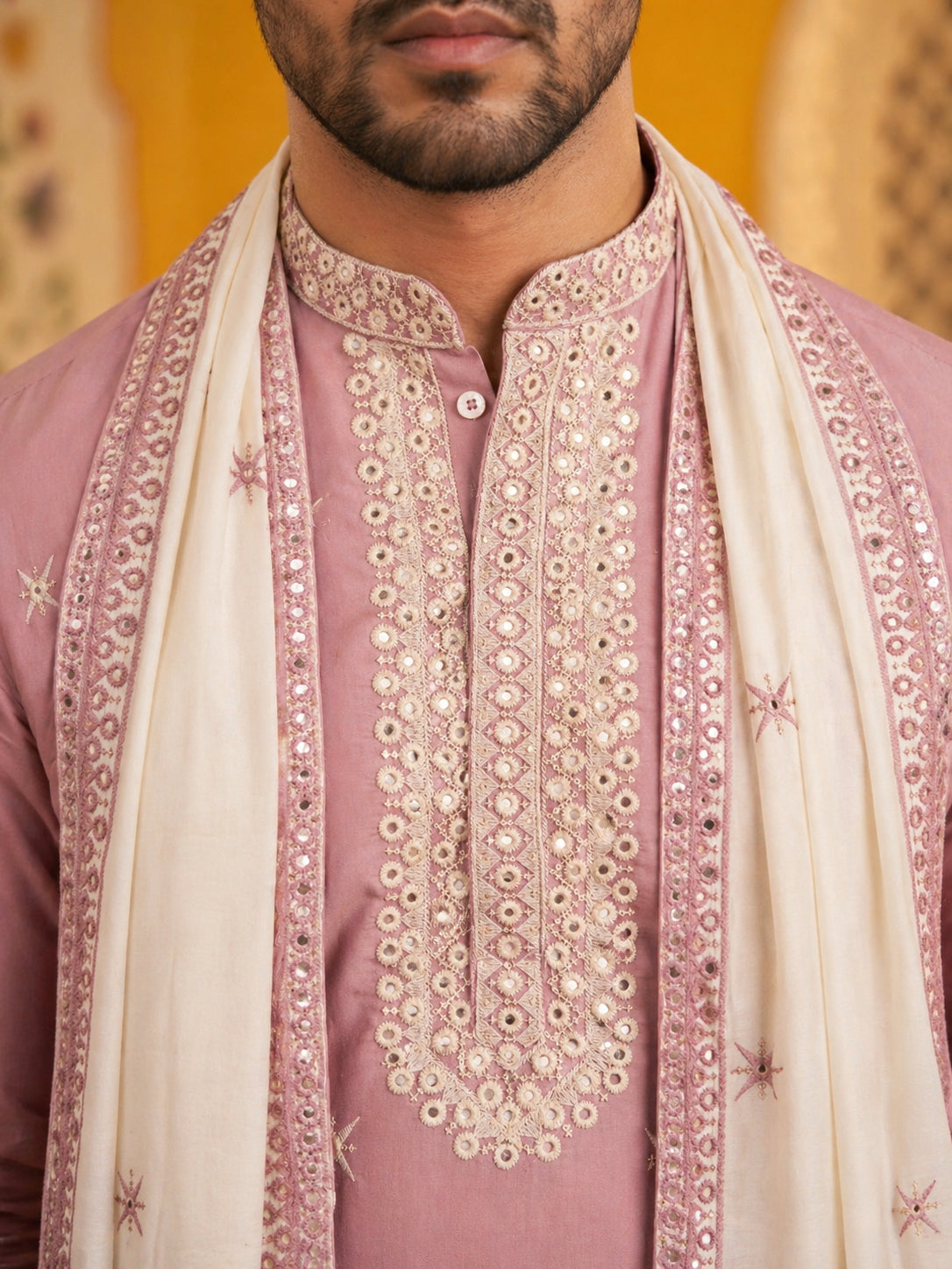 DesiQlo Men Embroidered Kurta Only - Purple - KO_D_5077Purple_S