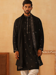 Embroidered & Sequin Kurta With Dupatta ( KO D 5088Black ) [FF] [F1-2 & M-3-4]