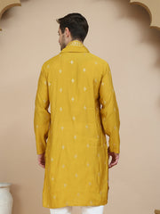 Embroidered & Sequin Kurta With Dupatta ( KO D 5088Mustard ) [FF] [F1-2 & M-3-4]