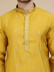 Embroidered & Sequin Kurta With Dupatta ( KO D 5088Mustard ) [FF] [F1-2 & M-3-4]