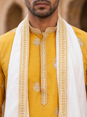 Embroidered & Sequin Kurta With Dupatta ( KO D 5091Mustard )