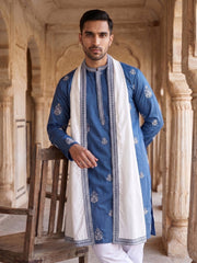 Embroidered & Sequin Kurta With Dupatta ( KO D 5091Teal )
