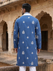 Embroidered & Sequin Kurta With Dupatta ( KO D 5091Teal )