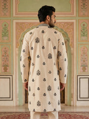 Embroidered & Sequin Kurta & Dupatta ( KO D 5091White ) [FF] [M16-18 & N16-18]