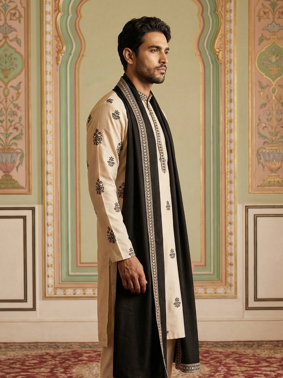 DesiQlo Men Embroidered Kurta Only - White - KO_D_5091White_S