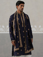 Silk Blend Embroidered Kurtas with Dupatta ( KO D 5319 D 5319Navy ) [FF] [B-3-4]