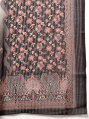 Stylum Women's Black Ethnic Printed Cotton Straight Kurta Pant Dupatta Set (KPDBLACKKANG)