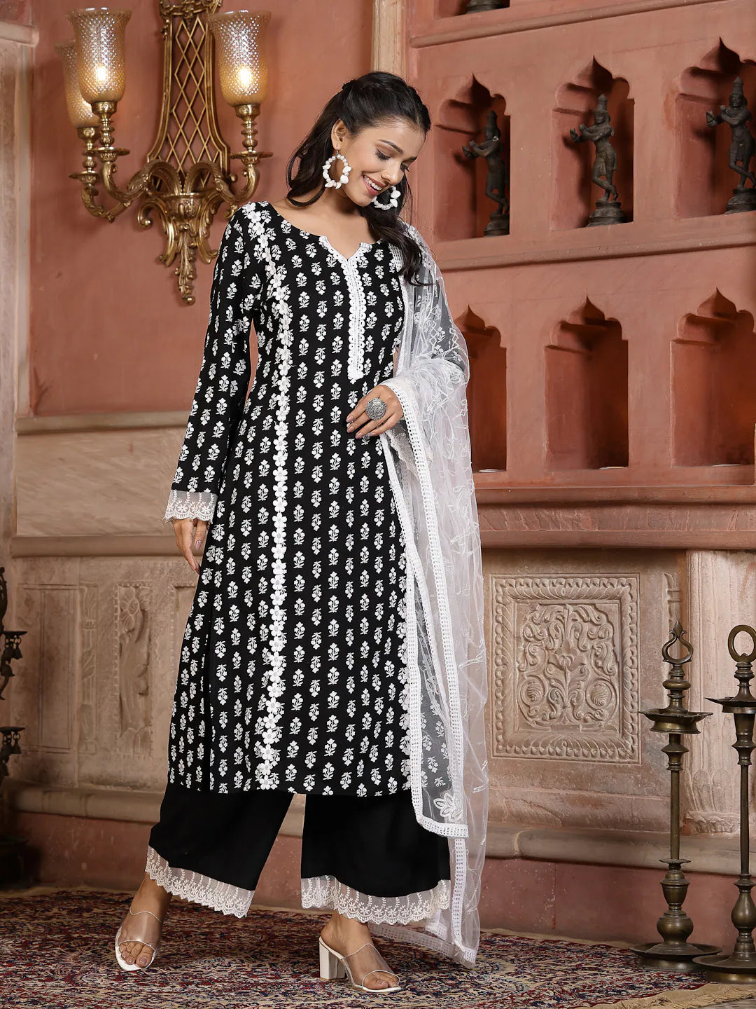 Printed Kurta Palazzo Dupatta Set | Womenâ€™s Palazzo Sets